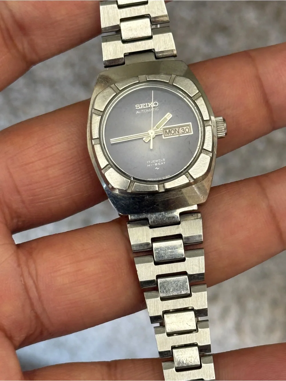 Seiko vintage automatic  Blue Dial Day-Date Watch Womens rare find